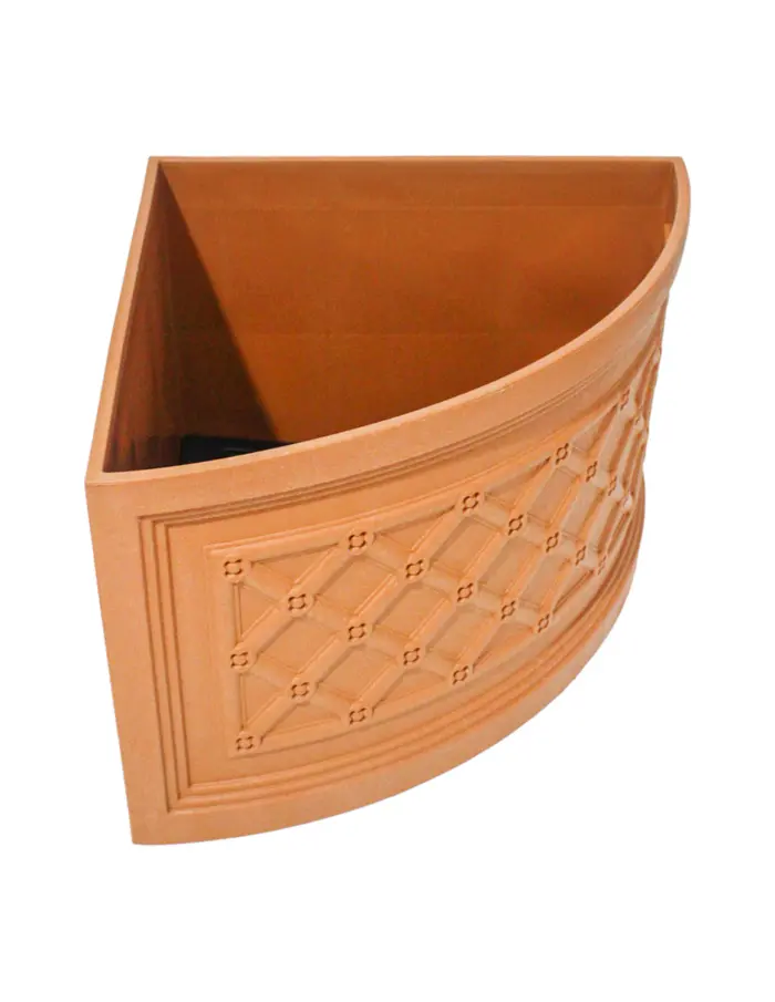 Maceta de plástico triangular naranja de 34.5x49x26cm - Image 2