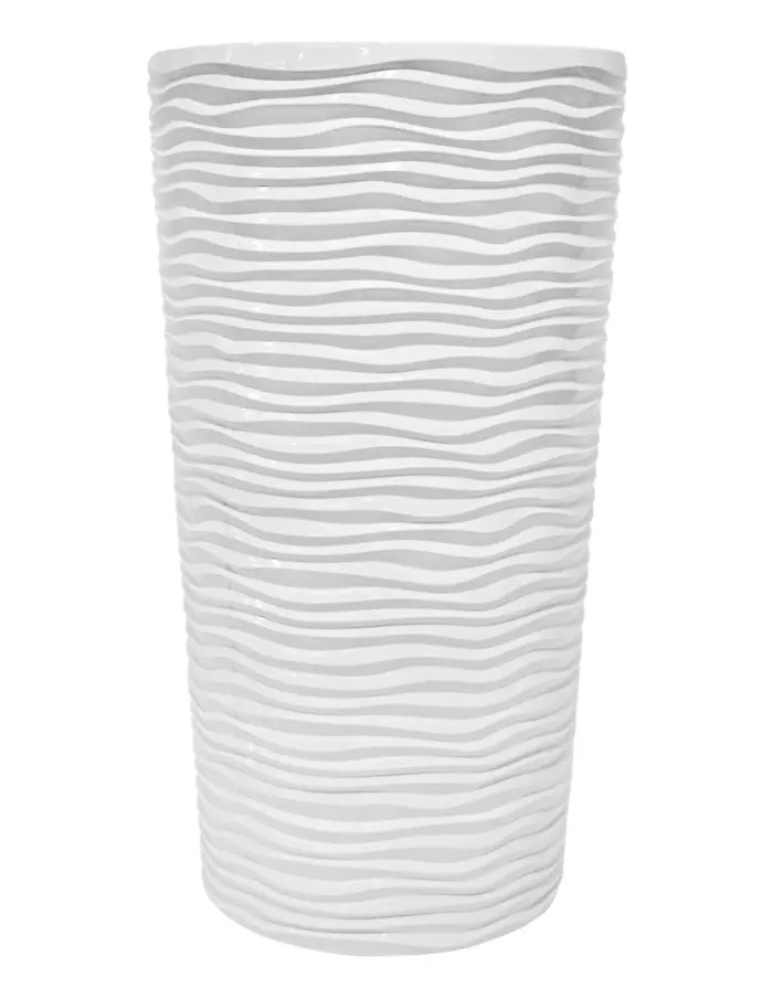 Maceta de plástico cilindrica blanca de 30.5x30.5x55cm - Image 2