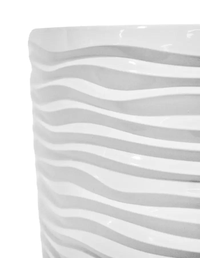 Maceta de plástico cilindrica blanca de 30.5x30.5x55cm - Image 3