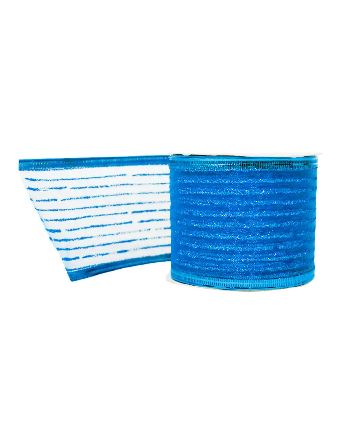 Rollo de Listón Azul con Líneas - Image 2