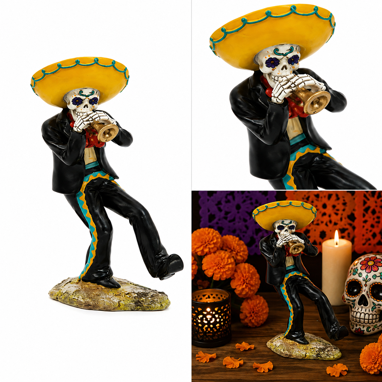 Esqueleto de Mariachi Tocando Trompeta