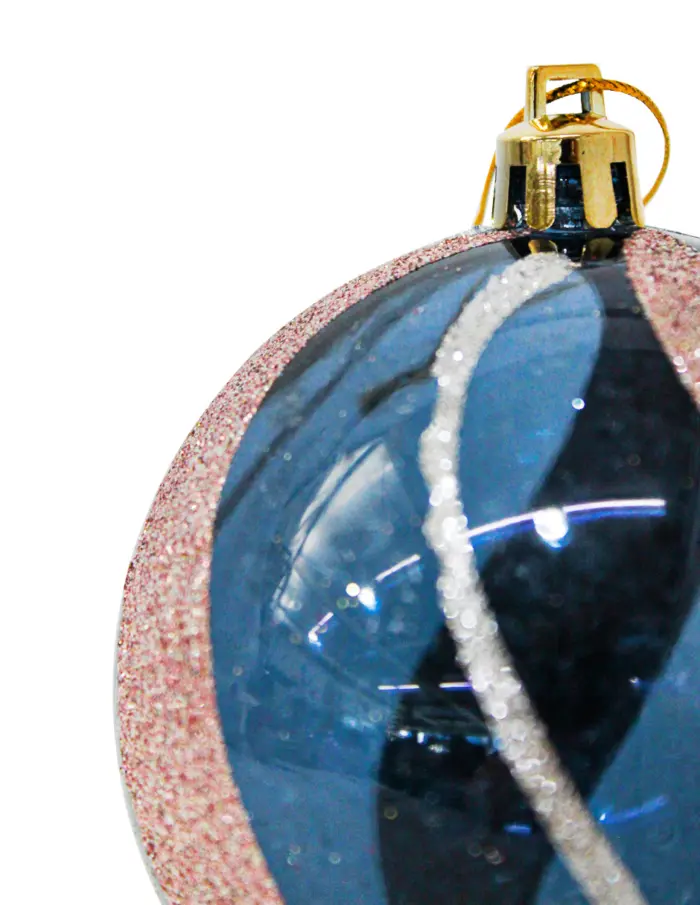 Esfera Azul Marino con Decorado Diamantado Rosa - Image 2