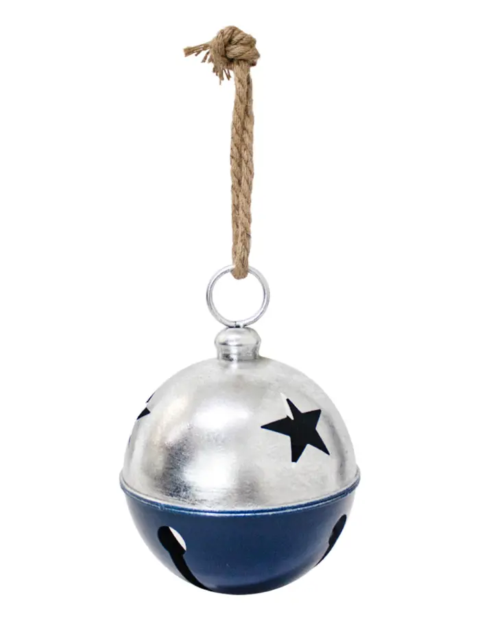 Cascabel Plateado con Azul Calado Estrellas - Image 2