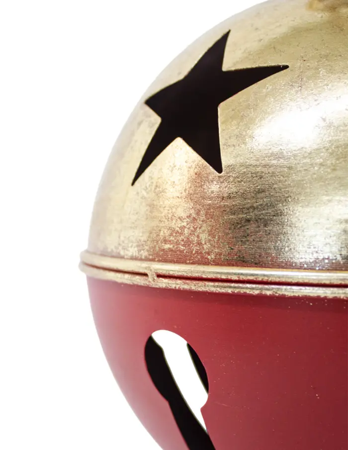 Cascabel Dorado con Rojo Calado Estrellas - Image 3