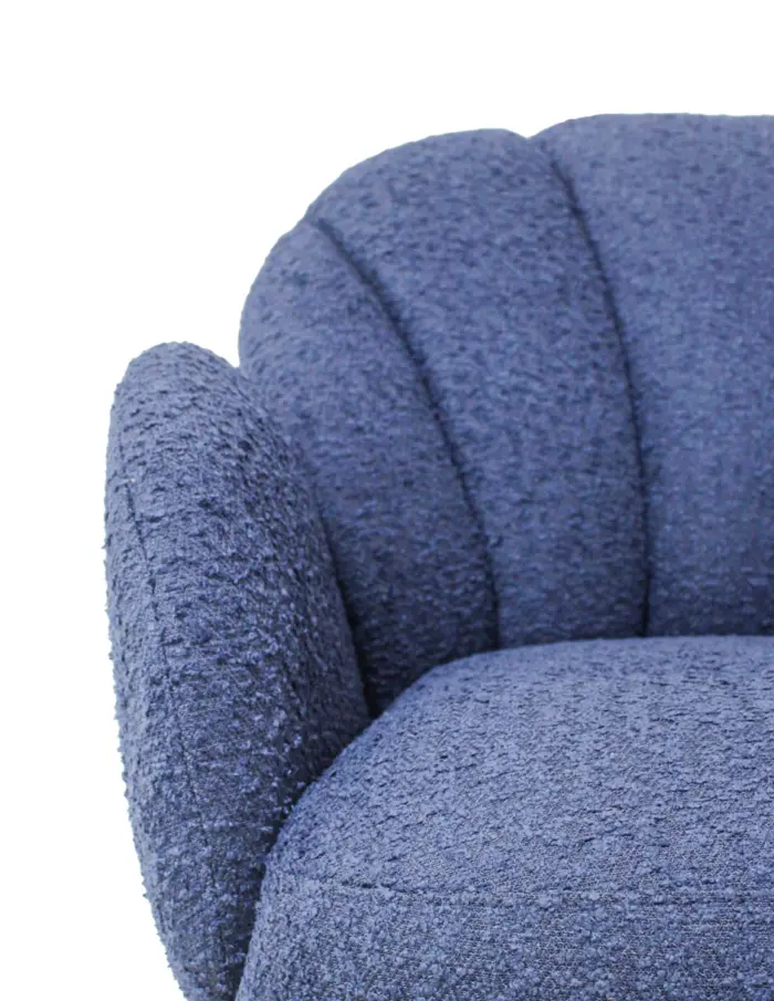 Sillón giratorio de terciopelo azul oscuro de 70x71.5x78cm peso soportado136kgs - Image 3
