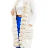 Chaleco largo con peluche beige de 90x1x55cm - Image 2