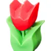 Vela decorativa diseño de tulipán rojo de 3.5x6x8.3cm - Image 2