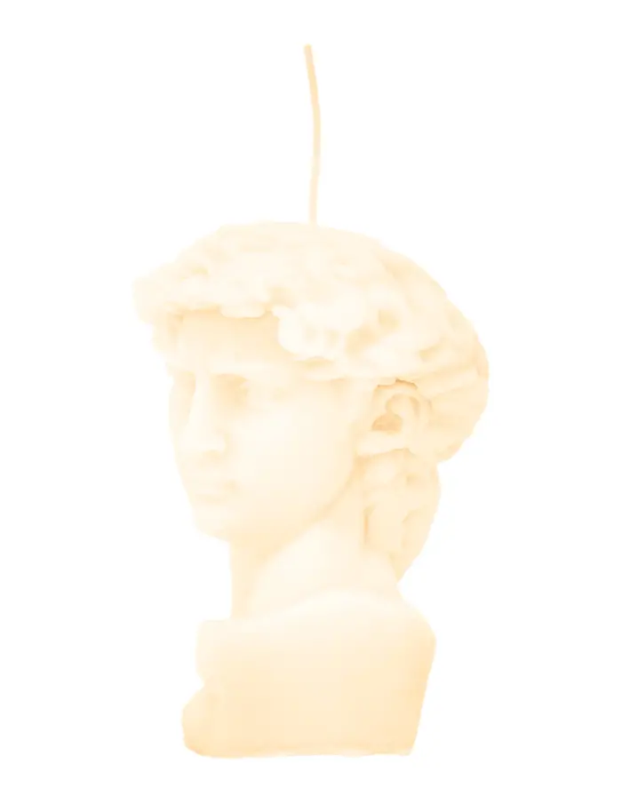 Vela decorativa diseño busto de escultura beige de 5.5x9x14cm - Image 2