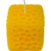 Vela decorativa cuadrada diseño circulos amarillo de 5.5x5.5x5.5cm - Image 2