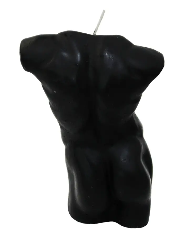 Vela decorativa diseño de busto de color negro de 6x9.5x14cm - Image 4