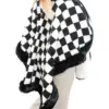 Capa de invierno a cuadros negros con blanco de 115x77x0.1cm - Image 3