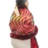Capa de invierno vino con orilla de peluche y lentejuelas de 96x74x0.1cm - Image 3