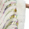 Capa de invierno beige con orilla de peluche y lentejuelas de 96x74x0.1cm - Image 4