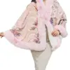 Capa de invierno rosa con orilla de peluche y lentejuelas de 96x74x0.1cm - Image 2