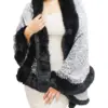 Capa de invierno gris con orilla de peluche y lentejuelas de 96x80x0.1cm - Image 2