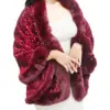 Capa de invierno vino con orilla de peluche y lentejuelas de 96x80x0.1cm - Image 2