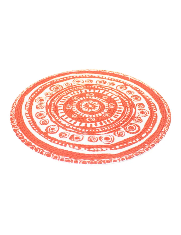 Mantel individual rojo con blanco diseño mandalas de 37cm - Image 2