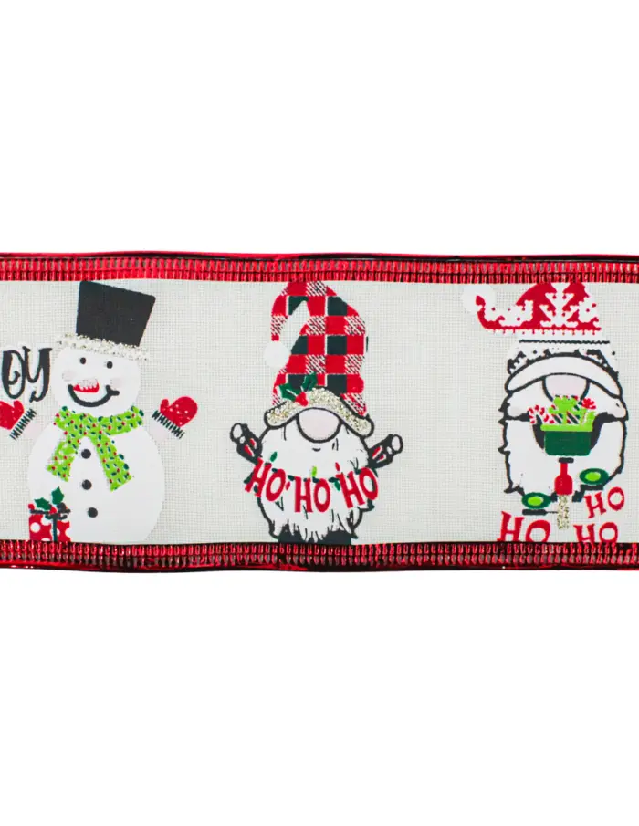 Rollo de listón estampado gnomo con muñeco de nieve de 6.35cmx10m - Image 3