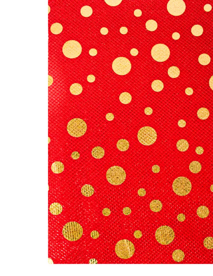 Rollo de tela roja con lunares dorados de 30cmx10m - Image 3