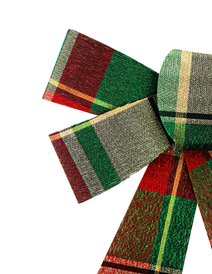 Juego de 2 moños escocés rojo con verde de 14x19cm - Image 2