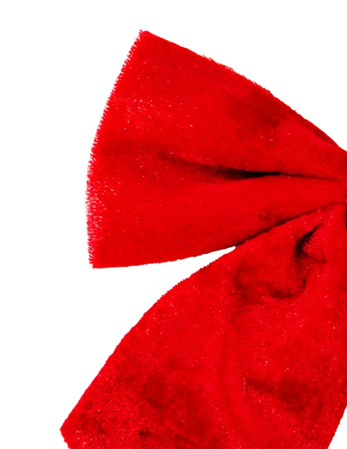 Juego de 3 moños de terciopelo rojo de 9x11cm - Image 2
