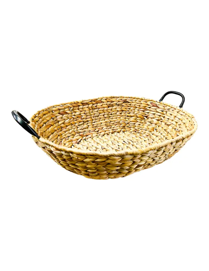 Canasta Ovalada tejida con asas de 60x48x16cm - Image 2