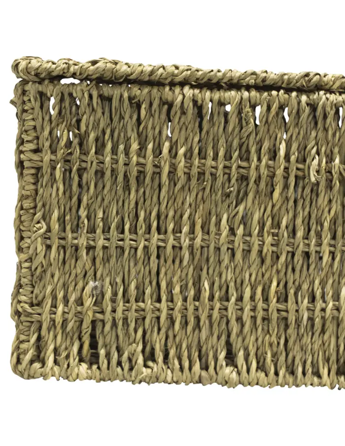 Juego de 3 cestas con tapa tejidas natural de 36x28x18/32x24x15/28x20x12cm - Image 4