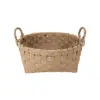 Canasta redonda tejida natural con asas de 40x16x22.5cm - Image 2