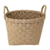Cesto redondo tejido natural con asas de 37x26.5x34.5cm - Image 2