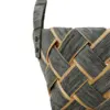 Canasta redonda tejida color gris con asas de 27.5x12x18cm - Image 4