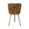 Maceta de tejido natural con patas imitacion madera de 27x27x20x44cm - Image 2