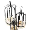 Juego de 3 linternas de metal negro con asa de 20x43/16x34.5/12x26cm - Image 2