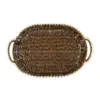 Cesta de plástico café oval con perlas en las orillas de 40.5x30x5cm - Image 2