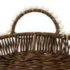 Cesta de plástico café oval con perlas en las orillas de 40.5x30x5cm - Image 3