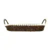 Cesta de plástico café oval con perlas en las orillas de 40.5x30x5cm - Image 4