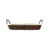 Cesta de plástico café oval con perlas en las orillas de 36.5x26.5x10cm - Image 4