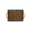 Cesta de plástico café rectangular con perlas en las orillas de 31x21x11cm - Image 2
