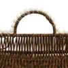 Cesta de plástico café rectangular con perlas en las orillas de 31x21x11cm - Image 3