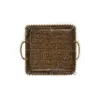 Cesta de plástico café cuadrada con perlas en las orillas de 26x1x11cm - Image 2