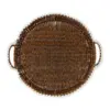 Juego de 3 cestas de plástico café redondas con perlas en las orillas de 30x1x5cm/26x1x8cm/22x1x9cm - Image 2