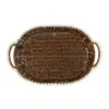 Juego de 3 cestas de plástico café oval con perlas en las orillas de 34.5x26x5cm/30.5x22x8cm/26.5x18 - Image 2