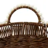 Juego de 3 cestas de plástico café oval con perlas en las orillas de 34.5x26x5cm/30.5x22x8cm/26.5x18 - Image 4