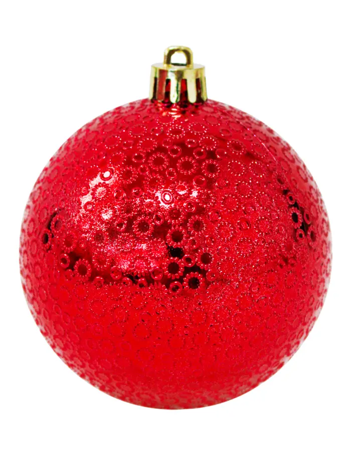 Set con esferas navideñas rojas de 8cm (Incluye 80 pzs) - Image 2