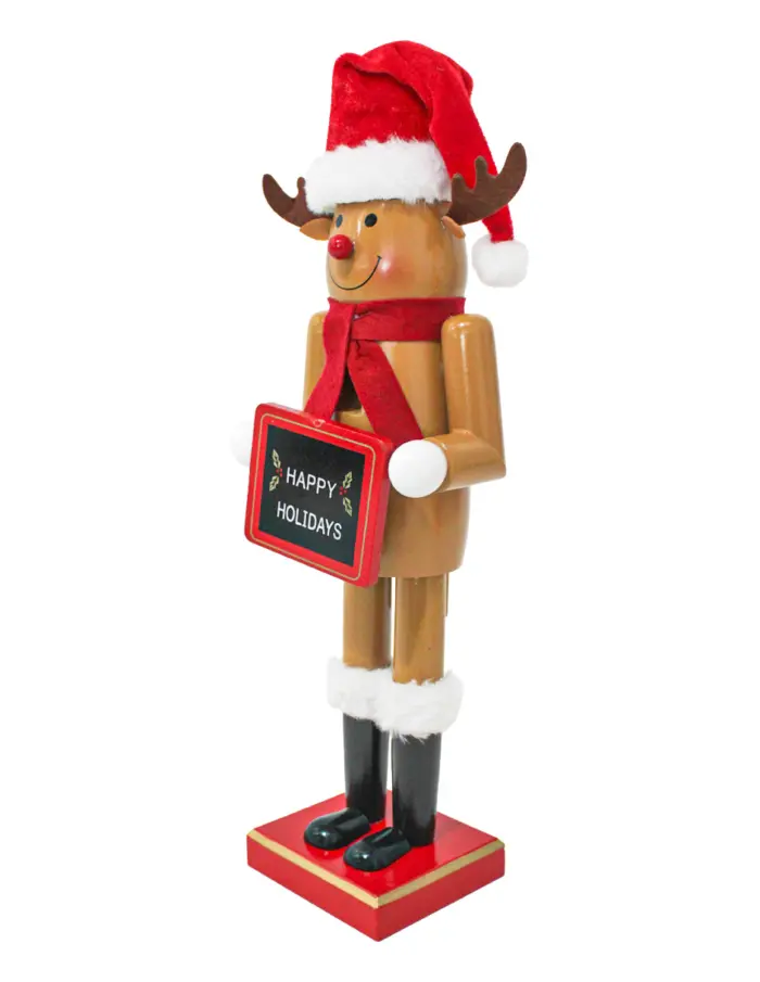 Reno con letrero de HAPPY-HOLIDAYS de 36cm - Image 2