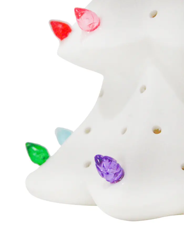 Àrbol de navidad blanco con luces de colores (usa baterias lithium) de 11.5x11.5x20.8cm - Image 4