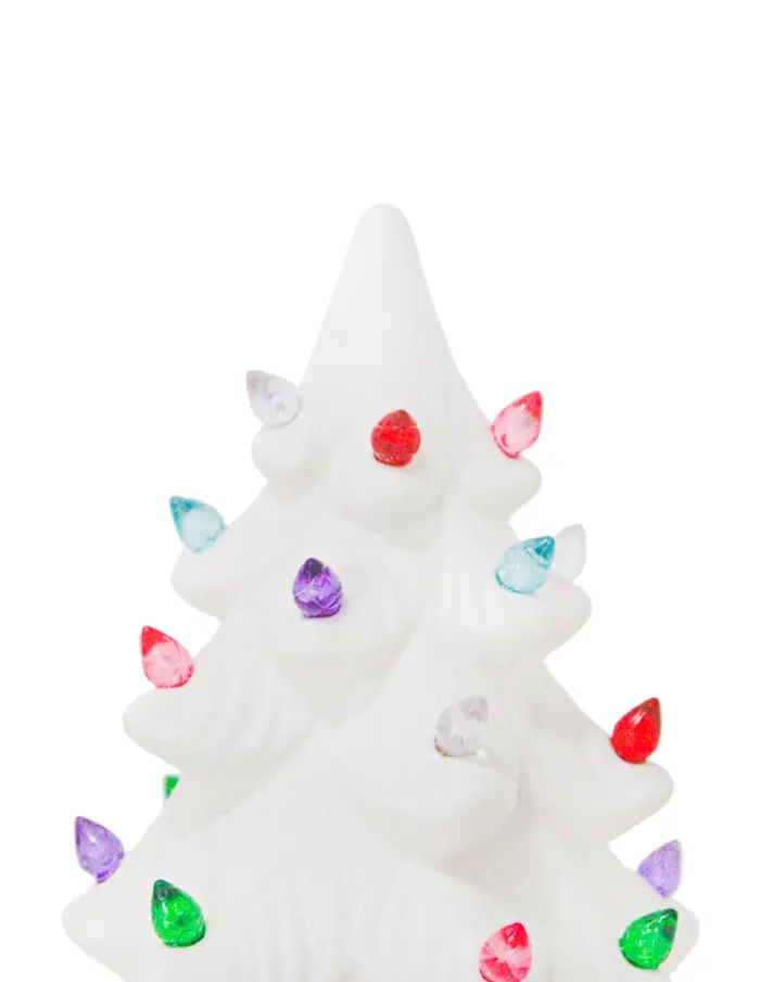 Àrbol de navidad blanco con luces de colores (usa baterias lithium) de 13.3x13x20.2cm - Image 3