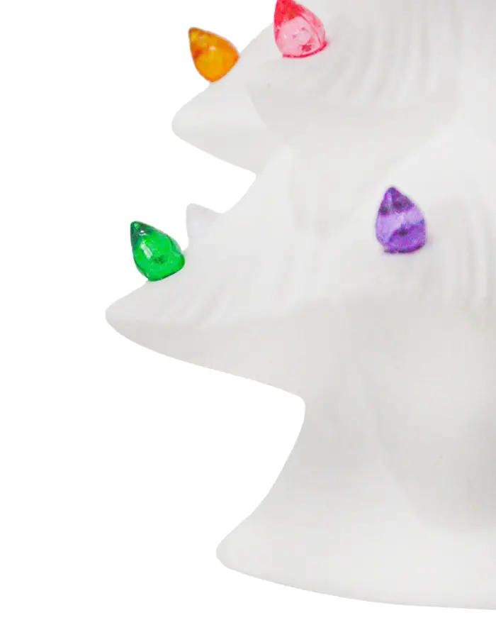 Àrbol de navidad blanco con luces de colores (usa baterias lithium) de 13.3x13x20.2cm - Image 4