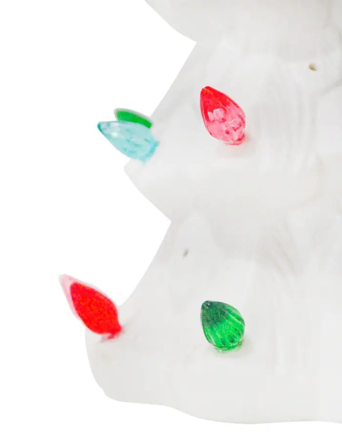 Àrbol de navidad blanco con luces de colores (usa baterias lithium) de 12.9x12.9x28cm - Image 4