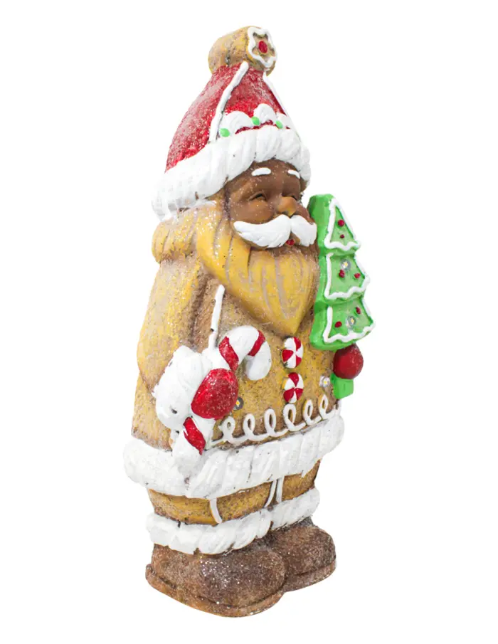 Santa de jengibre con arbol y luz led (usa baterías AAA no incluidas) de 20x10.5x40cm - Image 2
