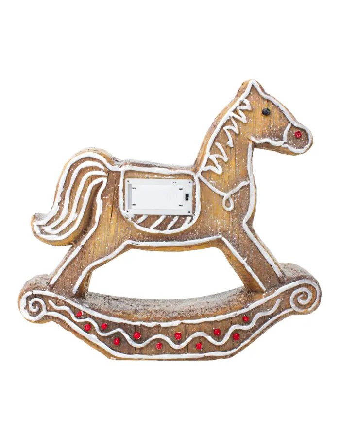 Caballo mecedor de jengibre con luz led (usa baterías AAA no incluidas) de 32.5x8x29cm - Image 4